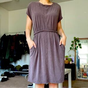 Purple-brown midi dress